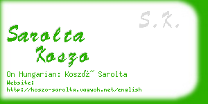 sarolta koszo business card